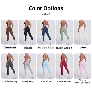 Zweiteilige Yoga-Sets aus Nylon in 10 verschiedenen Farben an weiblichen Models