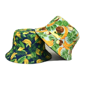 Chapeau Bob En Coton À Imprimé Banane Tropicale Protection Solaire Extérieure Pour Hommes Et Femmes