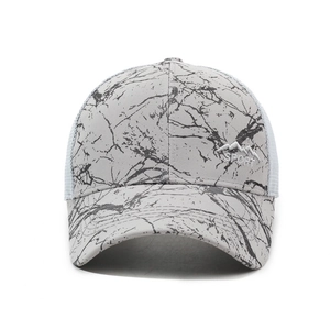 Summer outdoor men's sport baseball cap with marble print and breathable mesh back