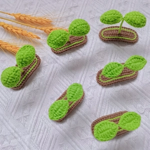 Crochet Sprout Hair Clip Handmade Woolen Yarn Plant Flower Design Cute Headwear For Kids Baby Girls