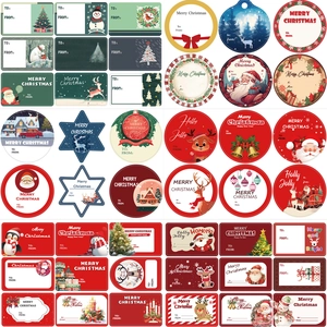 Christmas Stickers For Gift Tags Labels Merry Christmas Santa Reindeer Snowman DIY Craft Stickers For Kids Scrapbooking Multiple Designs Stationery Decor