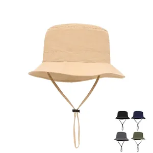Cappello da pescatore pieghevole leggero con cordino regolabile per escursionismo
