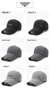 Variety of quick-dry baseball caps with 'M' logo and breathable mesh in several grey tones