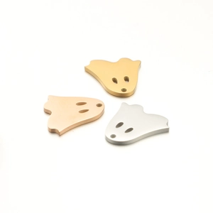 Ghost pendants in gold, rose gold and silver stainless steel for Halloween DIY jewelry