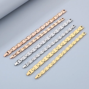 Minimalist tungsten magnetic bracelets in gold, silver, and rose gold with secure clasps
