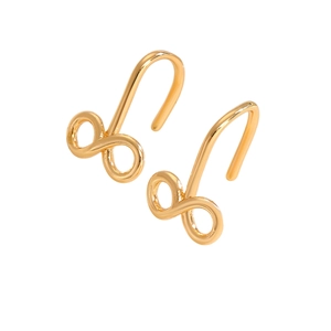 Bagues d'oreilles géométriques dorées minimalistes avec finition polie et design en U