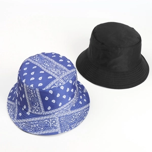Wendbarer Fischerhut mit Paisley-Muster und Schwarz für Outdoor-Sonnenschutz im Sommer
