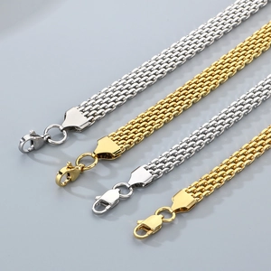 Stainless Steel Multi Layer Woven Bracelet Mesh Link Chain Adjustable Extension Minimalist Jewelry For Women