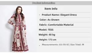 Detail view of burgundy palace style maxi dress with stand collar and matching waist belt