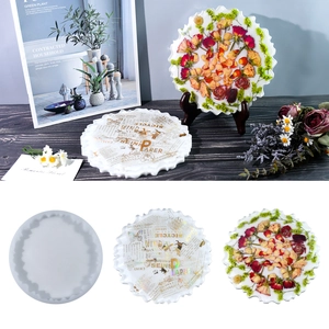 Molde De Silicona Para Posavasos Redondo Irregular Borde Ondulado Para Fundición De Resina DIY Artesanía Flores Secas Decorativo