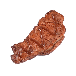 Realistisch kunstmatig biefstukmodel met grillsporen en saus voor restaurantdecor
