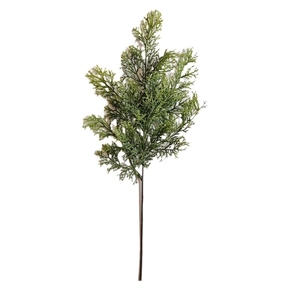 Artificial green pine needles with red berries for Christmas decor and floral arrangements