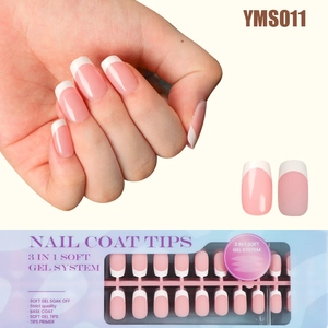 Détails du kit de capsules d'ongles en gel souple style français et son emballage