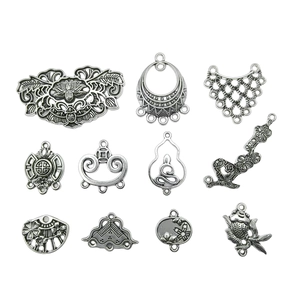 Zinc Alloy Retro Tibetan Silver Style Hollow Connectors Charms For DIY Jewelry Making Earrings Necklace Ethnic Design