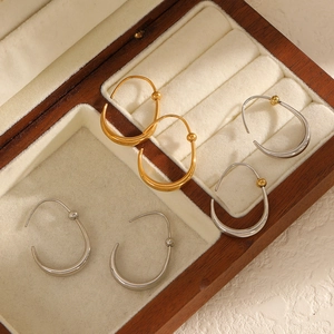 Geometric U Shaped Hoop Earrings 304 Stainless Steel 18K Gold Plated Minimalist Fashion Jewelry For Women