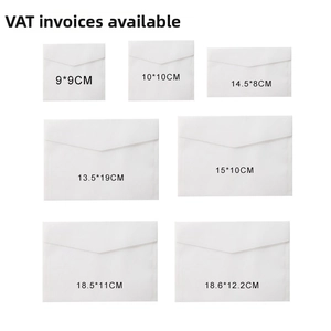 Translucent vellum envelopes with heart clasp in seven various sizes for DIY cards
