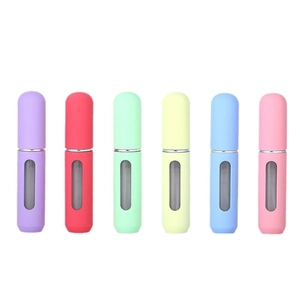 5ml portable refillable perfume atomizers in assorted colors with viewing window