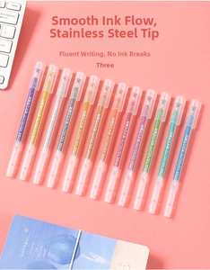 Dettaglio di 12 penne glitterate con inchiostro metallico per journaling e disegno
