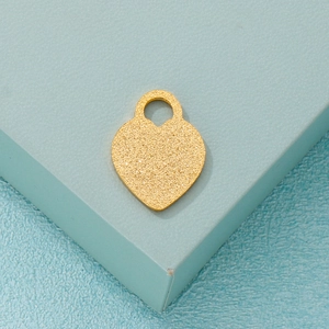 Golden matte heart-shaped pendant made of stainless steel for DIY jewelry necklace