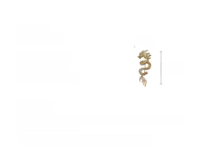 Detailed size and weight specs for the dragon brooch with rhinestones and gold plating