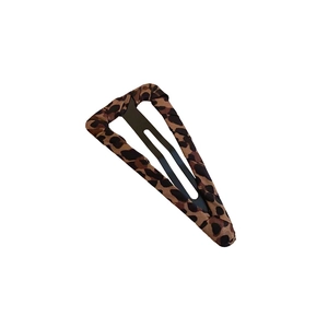 Fermaglio per capelli triangolare vintage con stampa leopardata in tessuto morbido