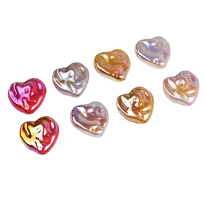 Baroque style heart acrylic beads with metallic luster for DIY jewelry making