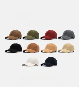 Selection of 10 solid colors minimalist soft top baseball caps in cotton fabric