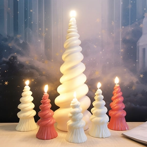 Stampo Silicone Albero Di Natale Spirale 3D Texture DIY Candela Profumata Pietra Aromaterapia Sapone