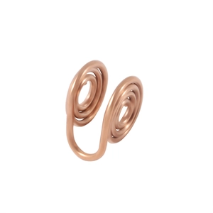 Rose gold spiral ear clip in stainless steel with multi-layer plating and minimalist style