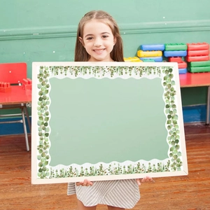 Eucalyptus leaf bulletin board border with scalloped edges for classroom decoration