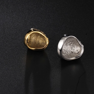 Retro punk indian chief titanium steel ring in gold and silver finish for men