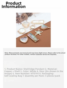 Detailed view of white natural shell charms in gold copper frames for DIY jewelry making
