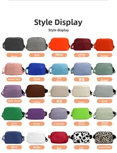 Multi-color grid display showing 25 styles of minimalist nylon crossbody waist bags