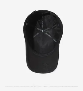 Detailed interior view showing neat stitching and narason brand tape of the baseball cap