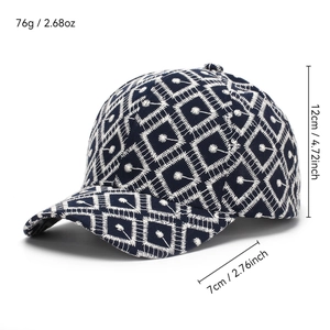 Gorra de béisbol con bordado étnico y patrón jacquard para el sol