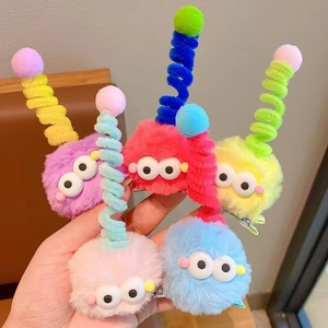 Pinces À Cheveux Monstre En Peluche Avec Grands Yeux Antenne Spirale Épingles À Cheveux Dessin Animé Pour Enfants Filles