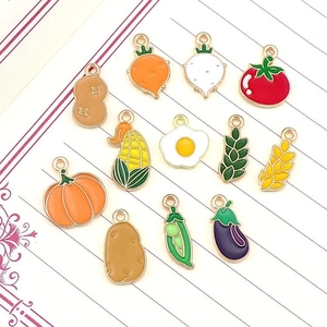 DIY mixed enamel fruit and vegetable charms for earrings and hair accessories jewelry making