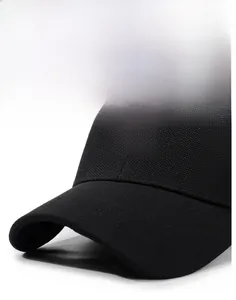 Close-up of black cotton baseball cap with 3D embroidered 10 ONWARD lettering on front