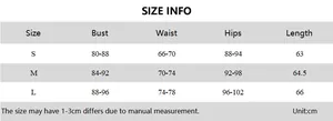 Detailed size chart with measurements for the backless criss-cross bandage mini dress