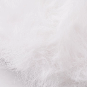 Macro close-up of soft white rabbit fur texture and fluffy baseball cap material