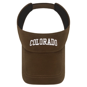 Brown ponytail visor hat with white Colorado embroidery for summer outdoor sports