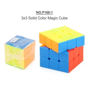 Standard 3x3x3 solid color puzzle cube with smooth rotation in clear polybag packaging