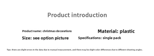 Detailed specifications for plastic Christmas ball ornament showing material and sizing