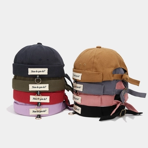Retro canvas miki hats in multiple colors with street style metal rings and logo labels