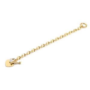 Gold stainless steel double heart bracelet with toggle clasp and micro-pave crystals