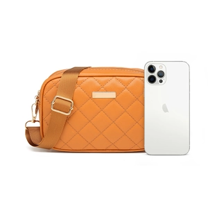 Quilted PU Leather Crossbody Bag Women Mini Camera Small Square Purse With Adjustable Wide Strap Gold Hardware Fashionable Casual