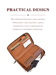 Internal layout of canvas wallet showing 10 card slots and phone compartment