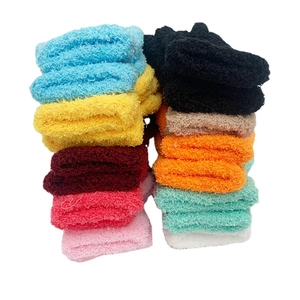 Thick warm coral fleece winter gloves for men and women in ten colorful candy shades