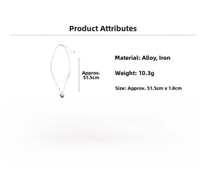 Close-up of double-layer necklace with heart pendant, alloy and iron 51.5cm chain