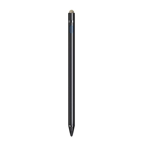 Lápiz óptico capacitivo activo negro universal con textura metálica para iPad y móvil